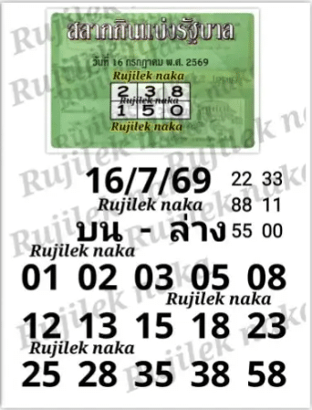 หวยปกเขียว 16-7-69
